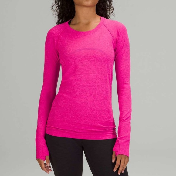 Lululemon Swifty Tech Long Sleeve Hot Pink Size 8 - Picture 10 of 11